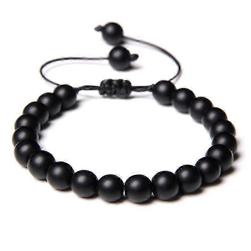 Pulsera JiaWei - Cristal negro mate - Elegante sofisticación rS2