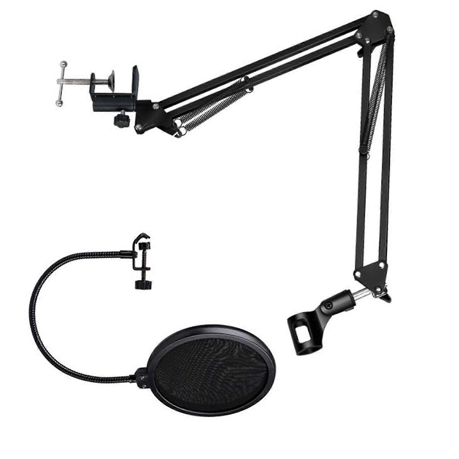 Foldable Microphone Holder Set Windscreen Filter Screen Microphone Stand Filter Screen for Outdoor Working 