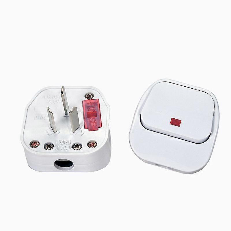 2pcs AU wire connection three-pin three-hole plug with switch 16A