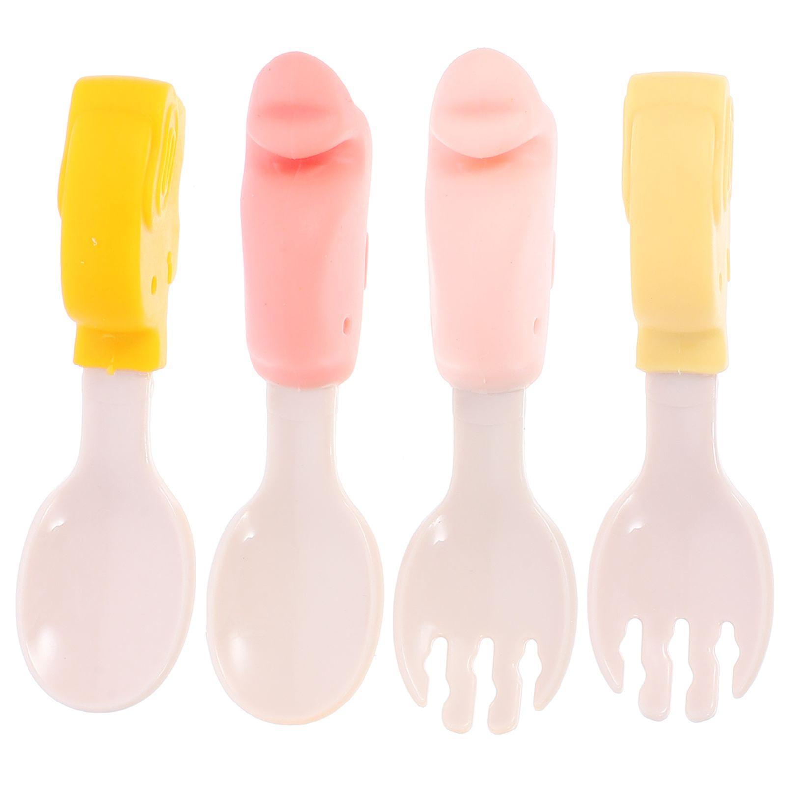 2 Sets Baby Spoon Fork Set Baby Training Spoon Fork with Boxes Baby Flatware