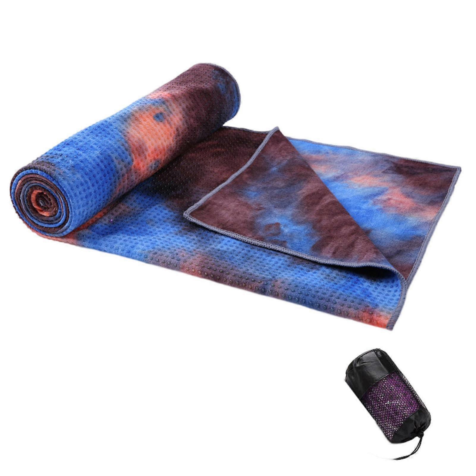 Useful Washable Superfine Fiber Yoga Blanket Workout Towel Yoga Mat with Anti-slip Grip Dots for Gym