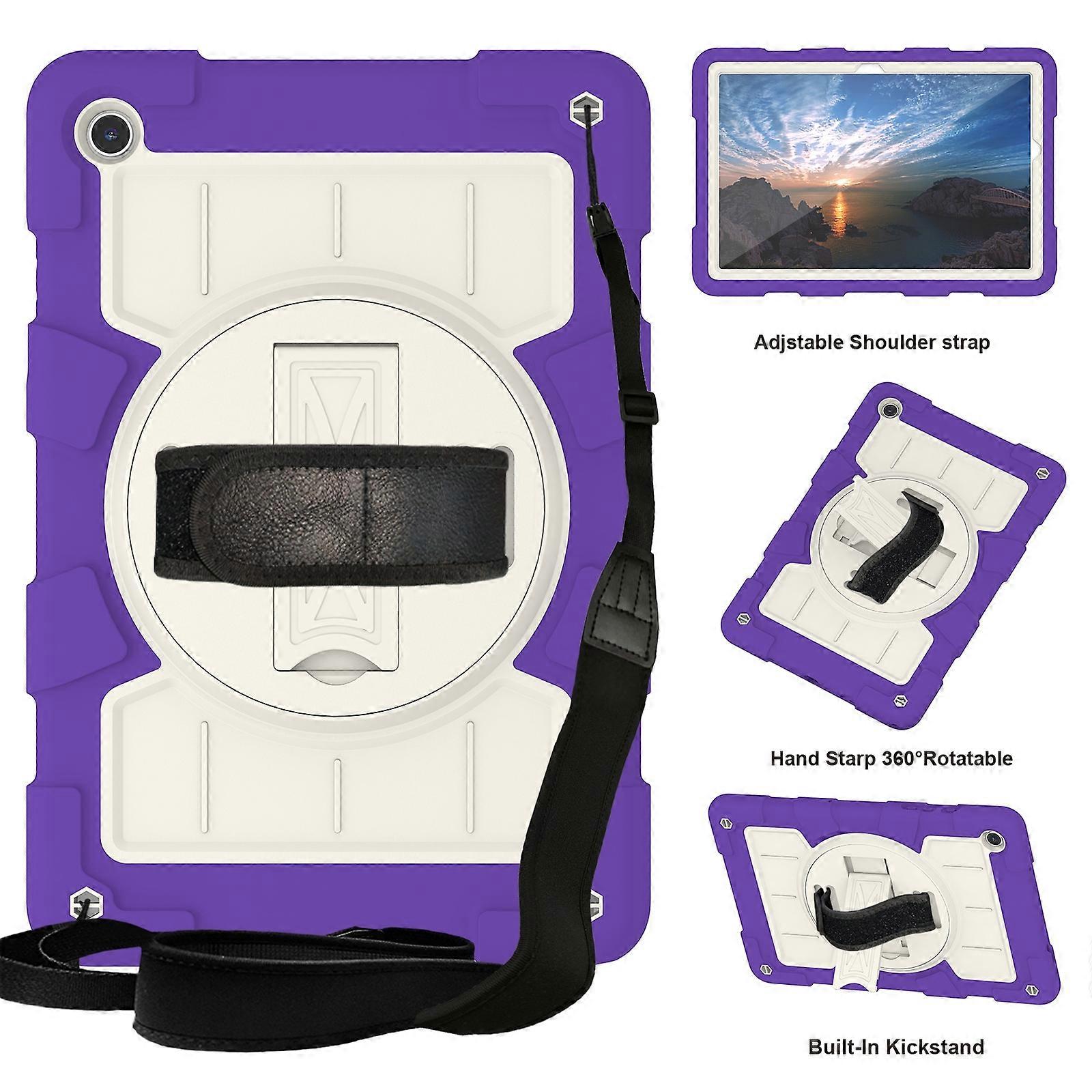 Silicone Hybrid PC Shockproof Tablet Case with Shoulder Strap