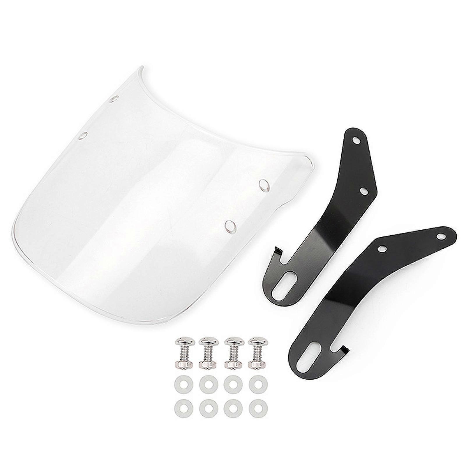 Windscreen Retro Style Motorbike Flyscreen Clear Windshield Shield Protects From Debris for Various Motorcycle Models Transparent color