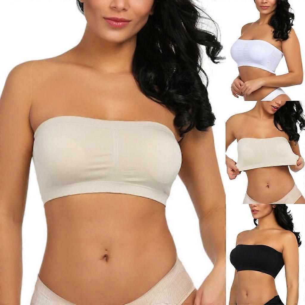 Women's Strapless Bra Bralette Removable Padded Top Stretch Bra