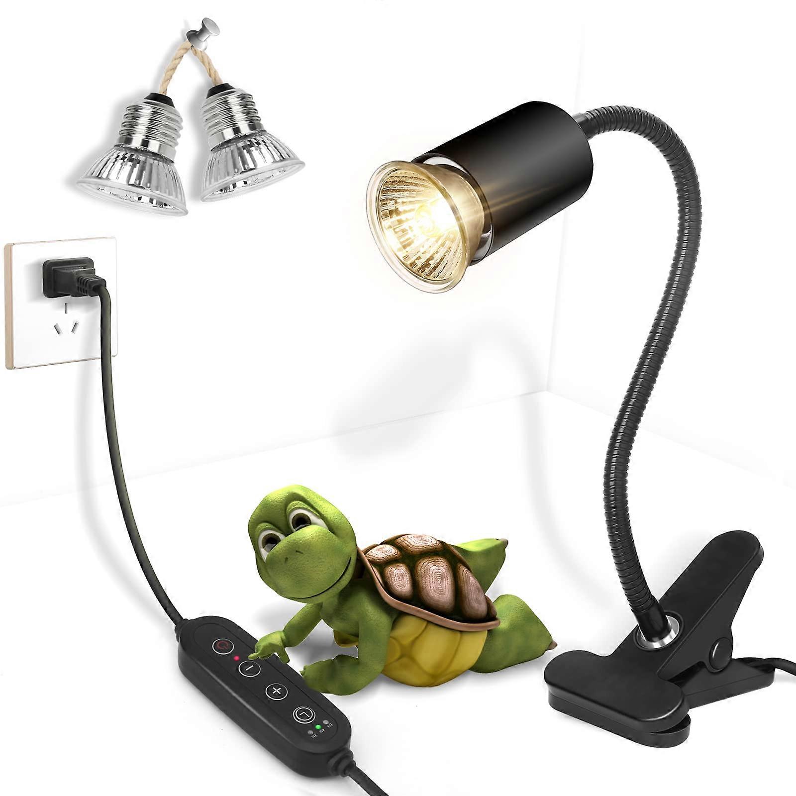 Reptile Heat Lamp,Timed Heating Lamp with Adjustable Clamp, Habitat Basking Heat Lamp