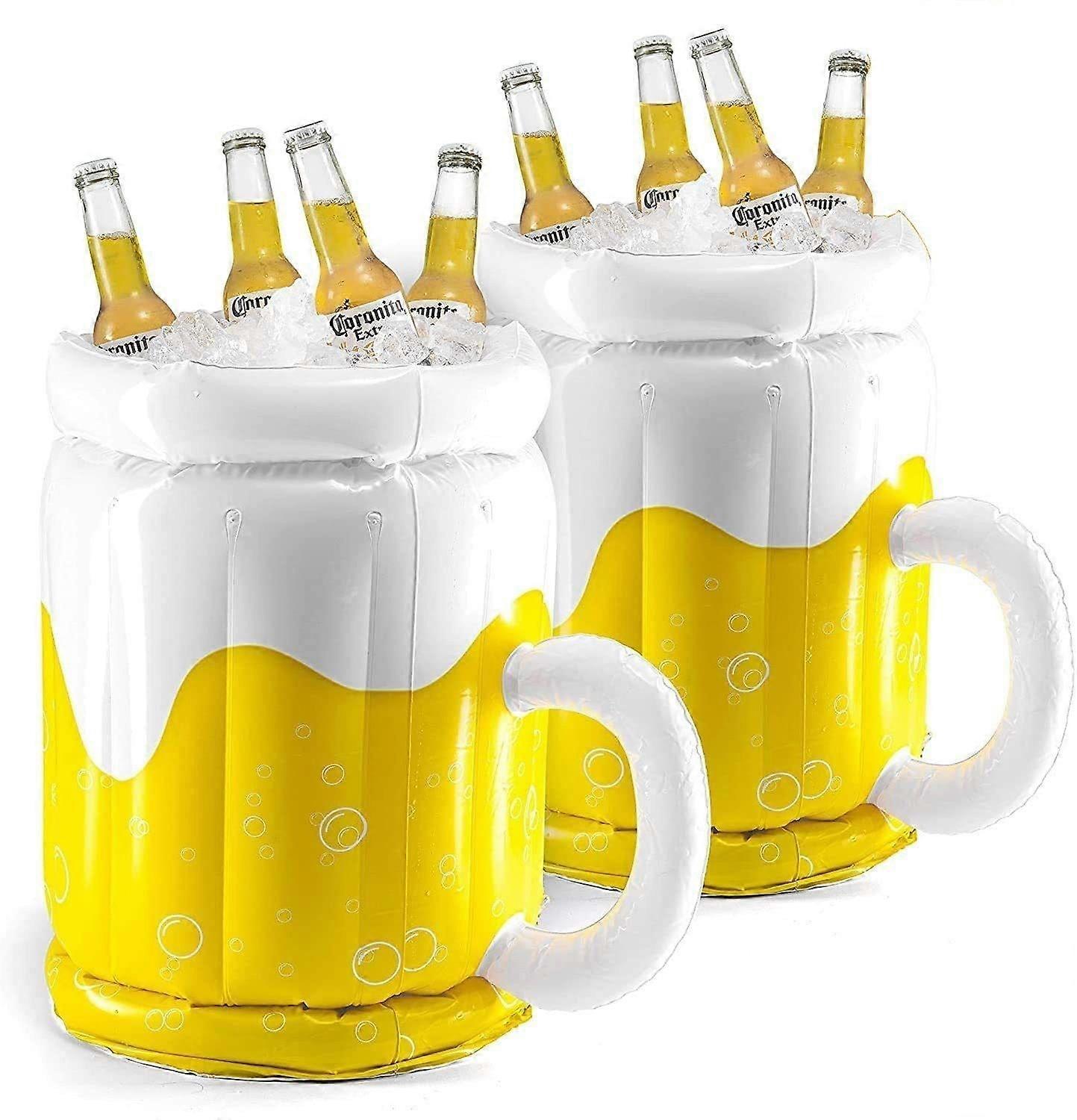 Large Inflatable Cooler Beer Mug Party Beverage Cooler for Oktoberfest Floating Drinks Cooling Bin Ice Bucket Gathering Summer Pool Decor