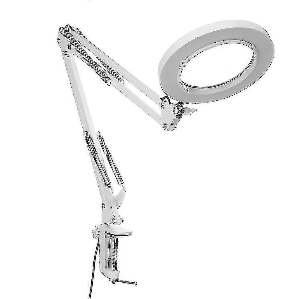 Adjustable Metal Swivel Arm Magnifier Desk Light For Close Work Craft Reading