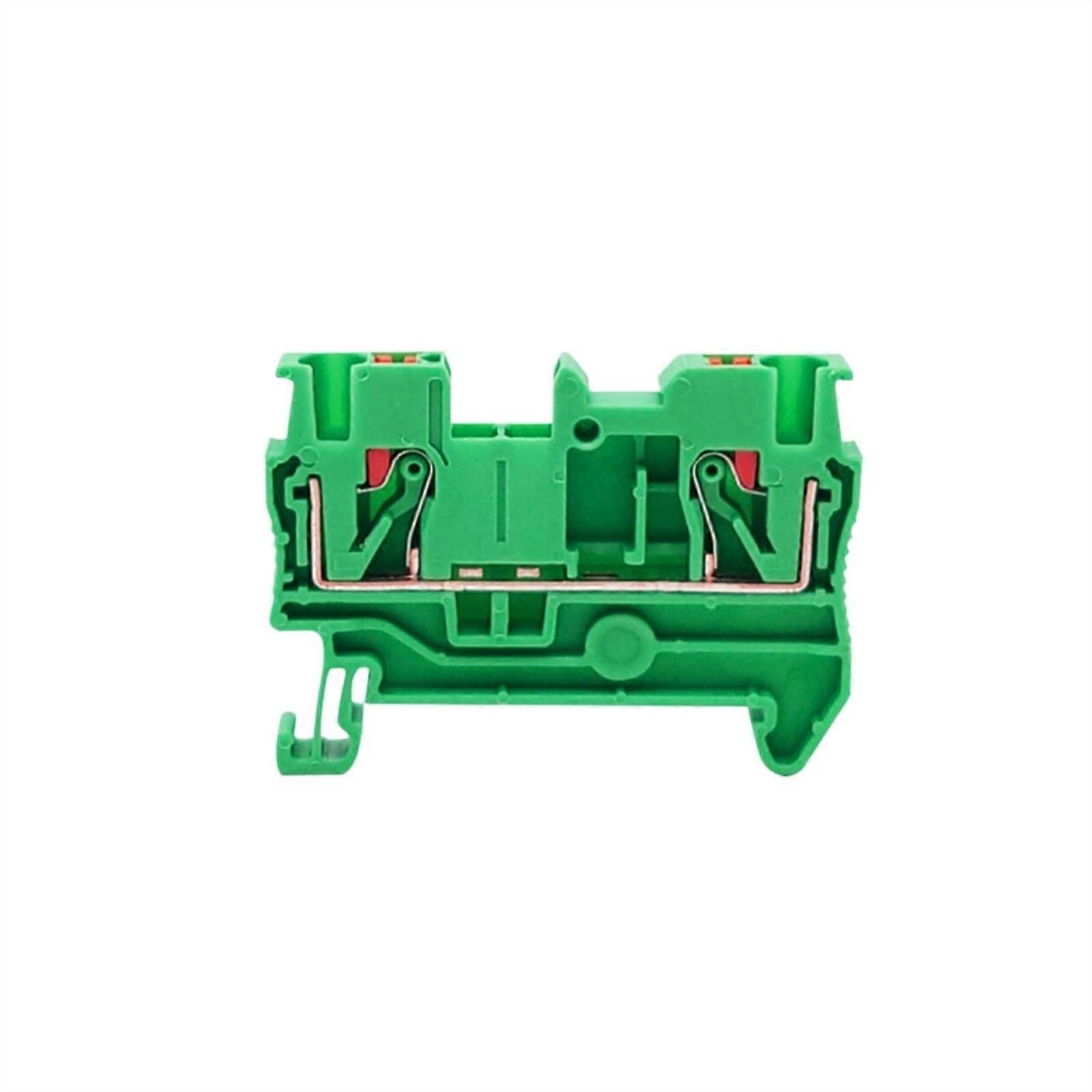 10PCS PT2.5 Push-in Wire Connector 2.5mm Screwless Spring Terminal Block for NS35 DIN Rail Green
