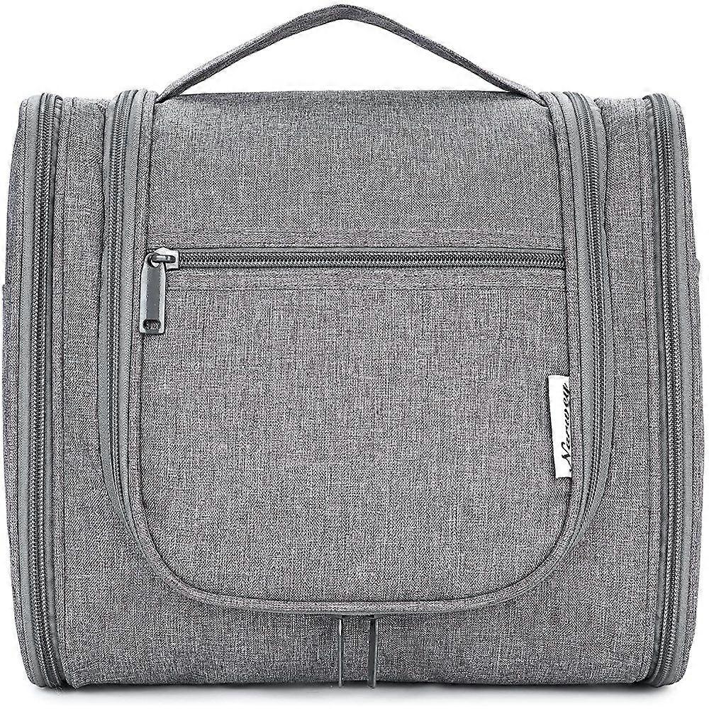 Travel toiletry bag for hanging, A Grey (Large)
