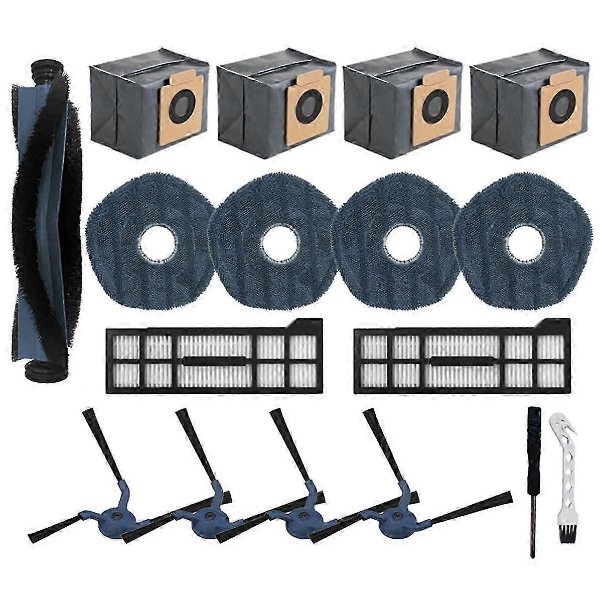 For X10 Pro Omni Robot Vacuum Cleaner Replacement Parts Include 1 Main Brush 4 Mop 4 Side Brush 2 F