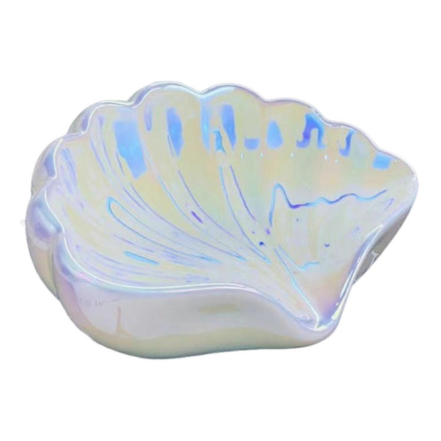 Ceramic Soap Holder Bathroom Soap Tray Non-Slip Design Multipurpose Sea-Shell Soap Tray with Self