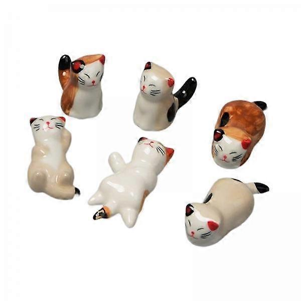4x 6db Lovely Luckcy macska evőpálcika állvány pihenő állvány állatfigurák gyönyörű