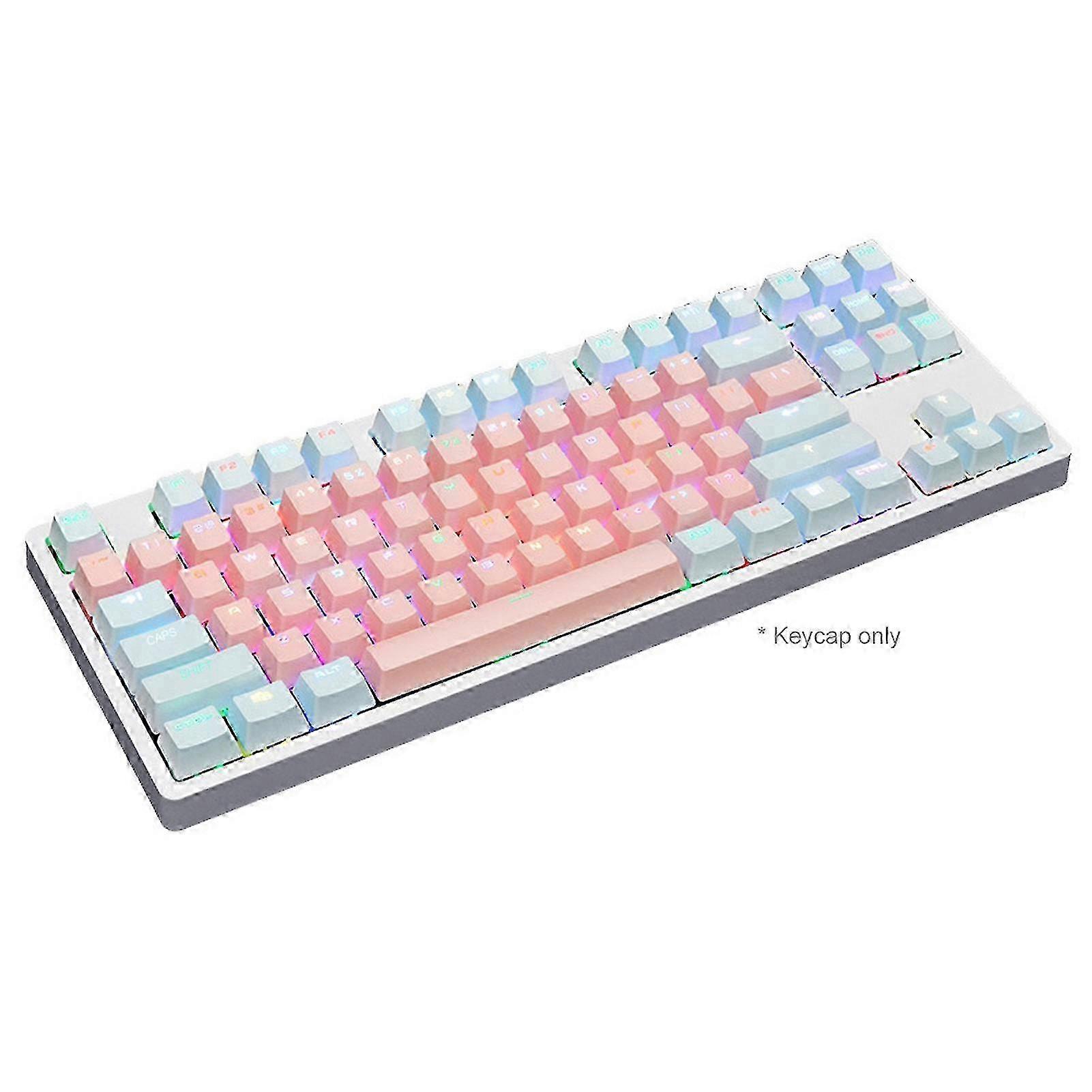 87pcs PBT Keycap Set för Cherry MX Tangentbord - Rosa & Blå Anti-Fade