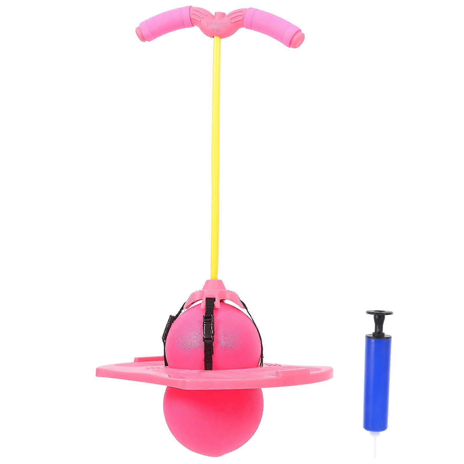 Jumping Ball with Handle   Fun Outdoor Exercise Ball for Sports, Includes Pump, Safe Edges, Develops Sports Interest, Random Color