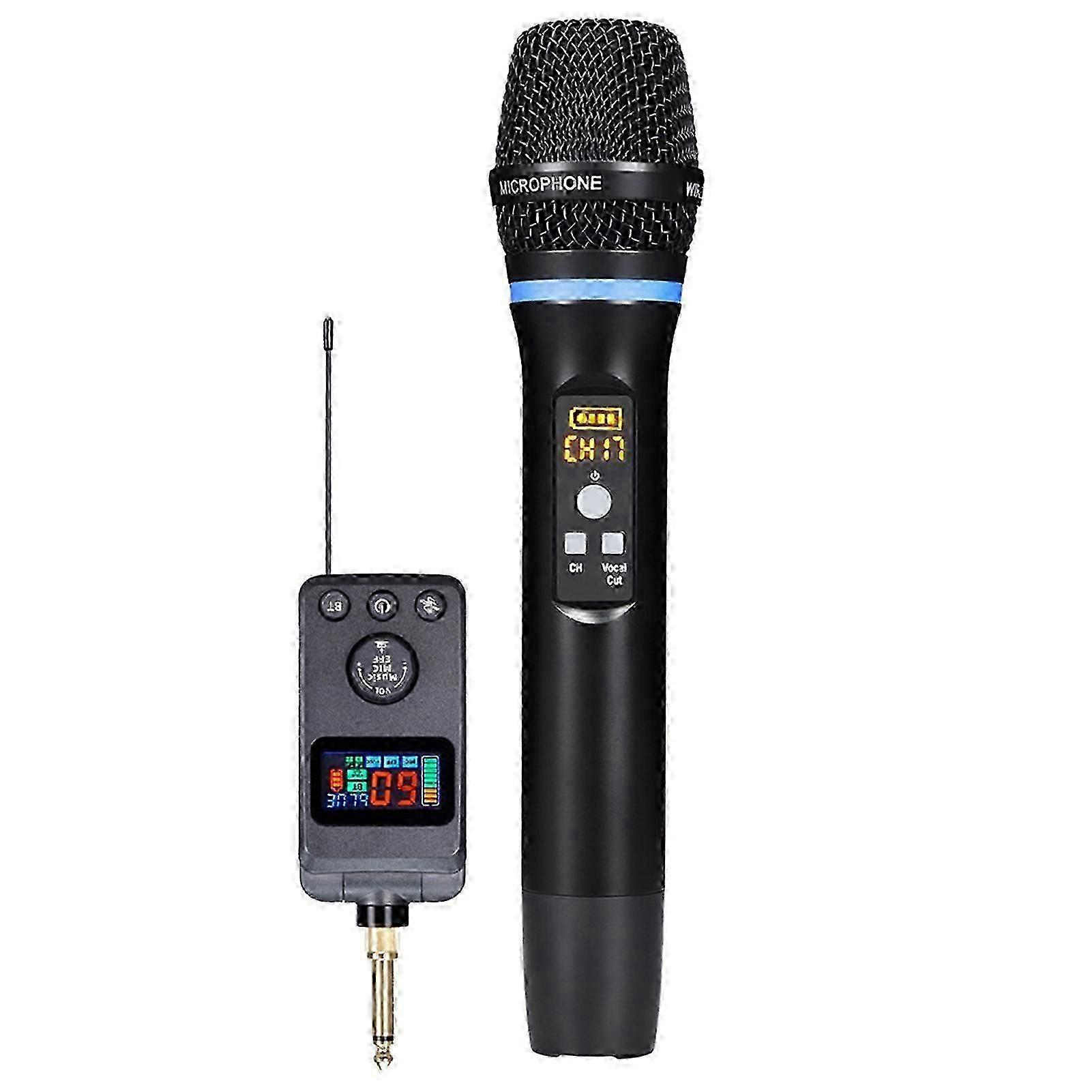 Wireless Microphone System with Receiver Handheld Dynamics Mic System Set for Stage Performances