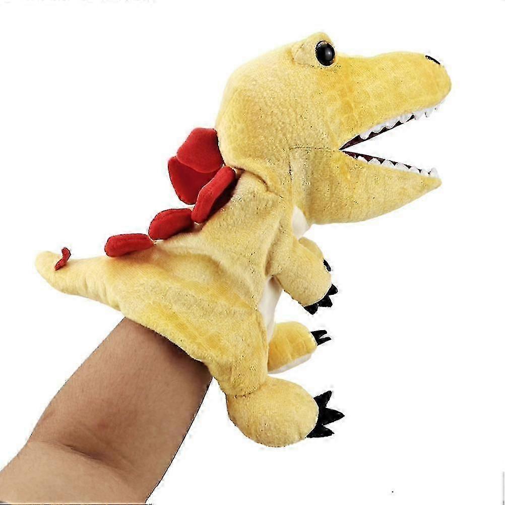 Soft Plush Dinosaur Hand Puppet 11.8" T-Rex Stuffed Toy for Kids Role Play Storytelling Interactive Fun