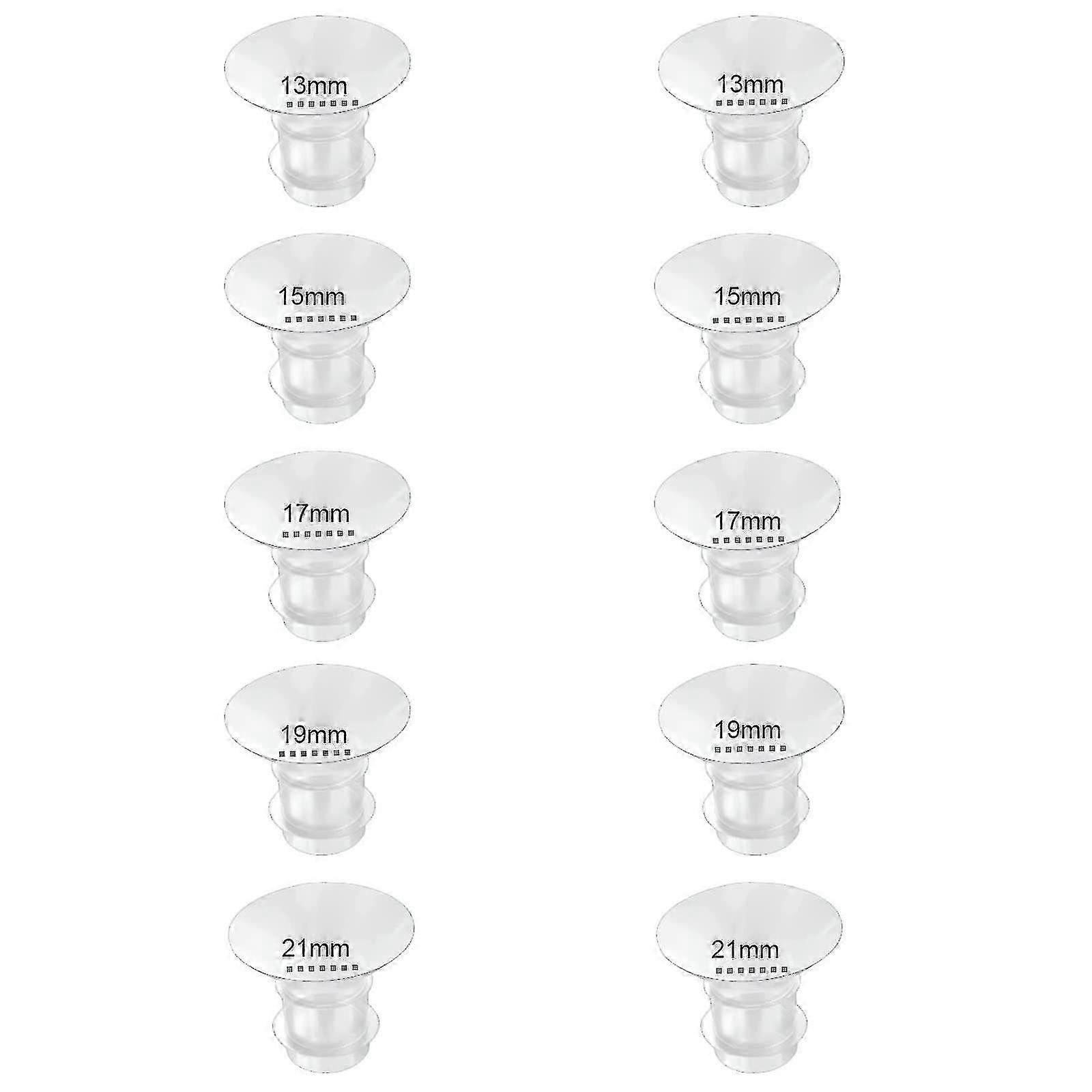 إدراج شفة 13/15/17/19/21mm 10PC، متوافق مع Momcozy S12 Pro / S9 Pro / S12 / S9 كوب مضخة الثدي القابل للارتداء