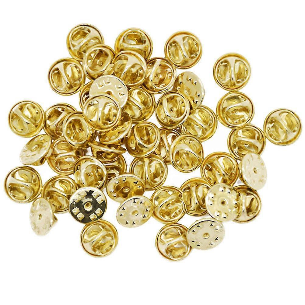 100 Sets Copper Pin Backs for Tie Tacks Lapel Pins DIY Craft Supplies Easy to Use Assorted Color