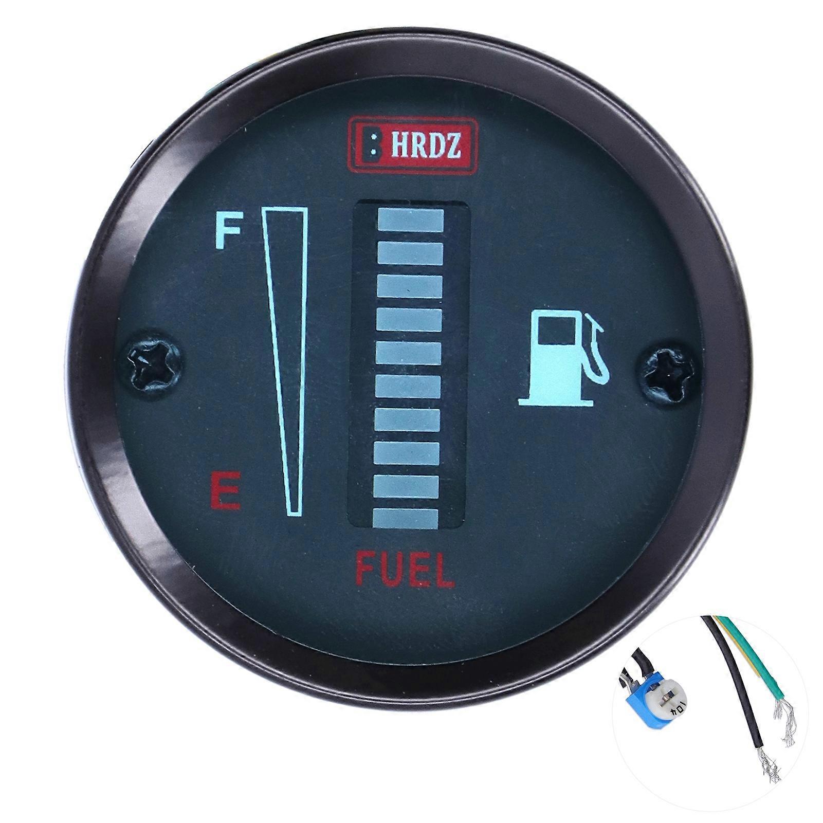 LED Fuel Meter Gauge Indicator 52mm Dia 12V Adjustable Resistance for Auto Motorcycle