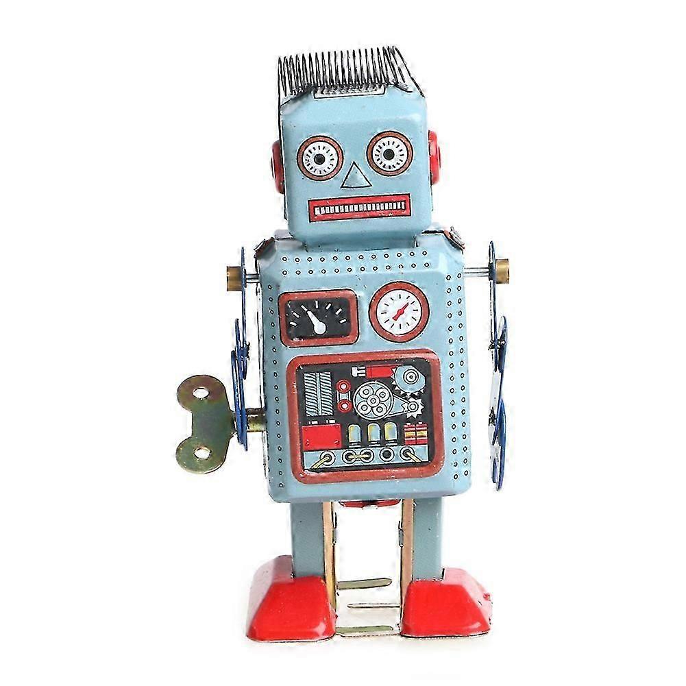 Vintage Mechanical Clockwork Wind Up Walking Robot Tin Toy Kids Gift Collection New Arrival