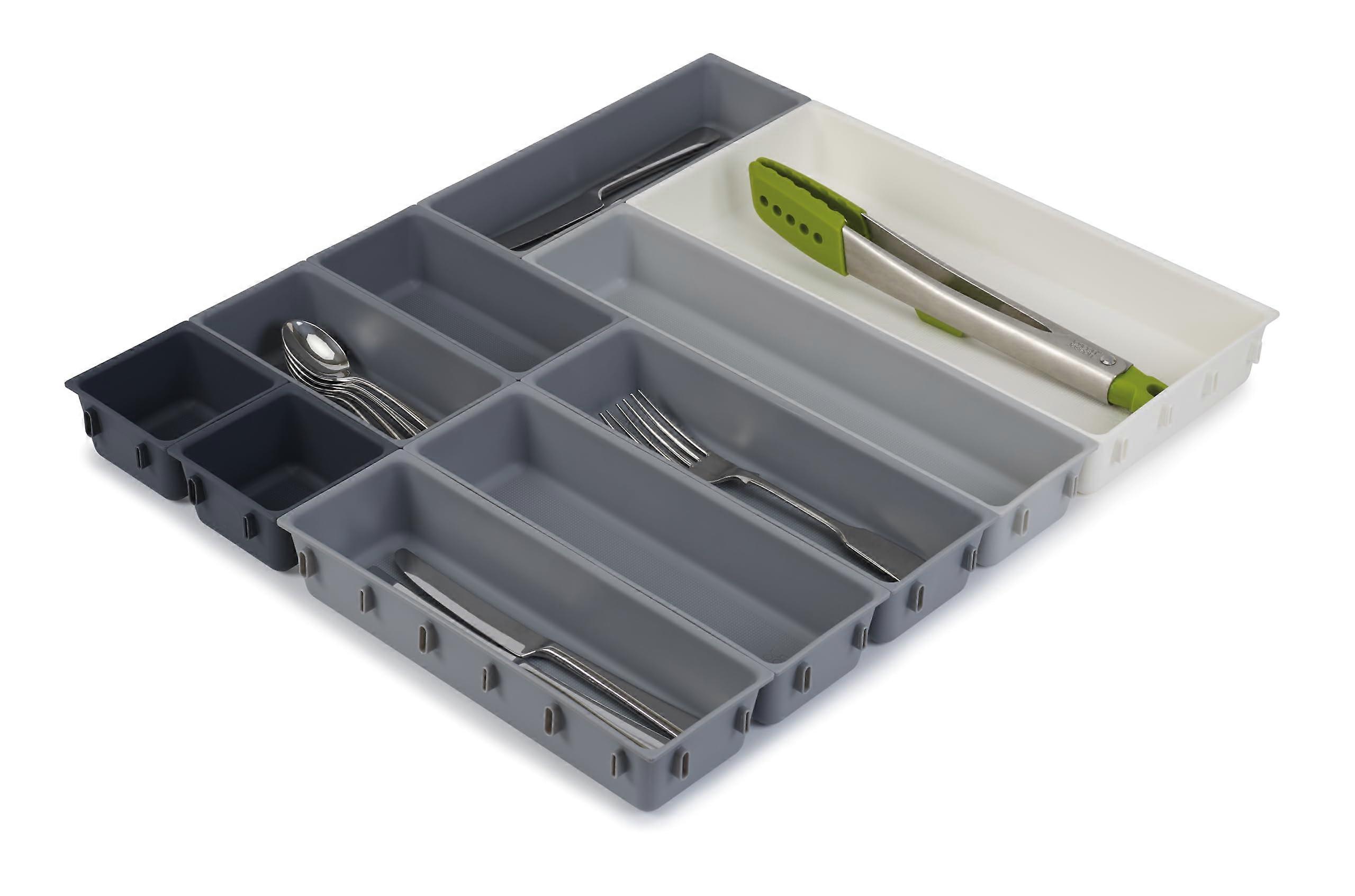 Blox 10 Piece Kitchen Cutlery Utensils Stationery Tool Modular Drawer Organiser Set, Grey 10teilig Single
