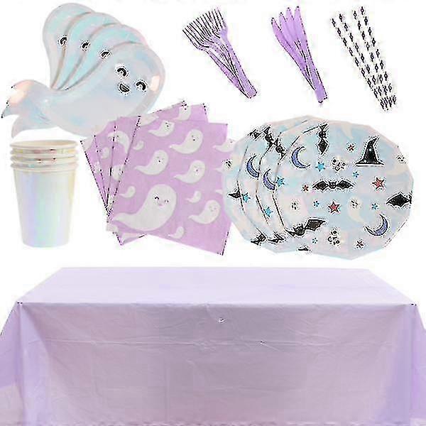 2025 1 Set Halloween Ghost Printed Tableware Disposable Paper Plate For Parties