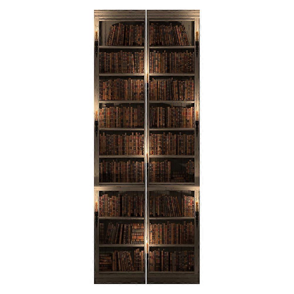 ملصقات حائط الحضانة ملصقات الباب رف الكتب بني فاتح 200X38.5X0.2CM تصميم داخلي ذاتي اللصق 1 زوج