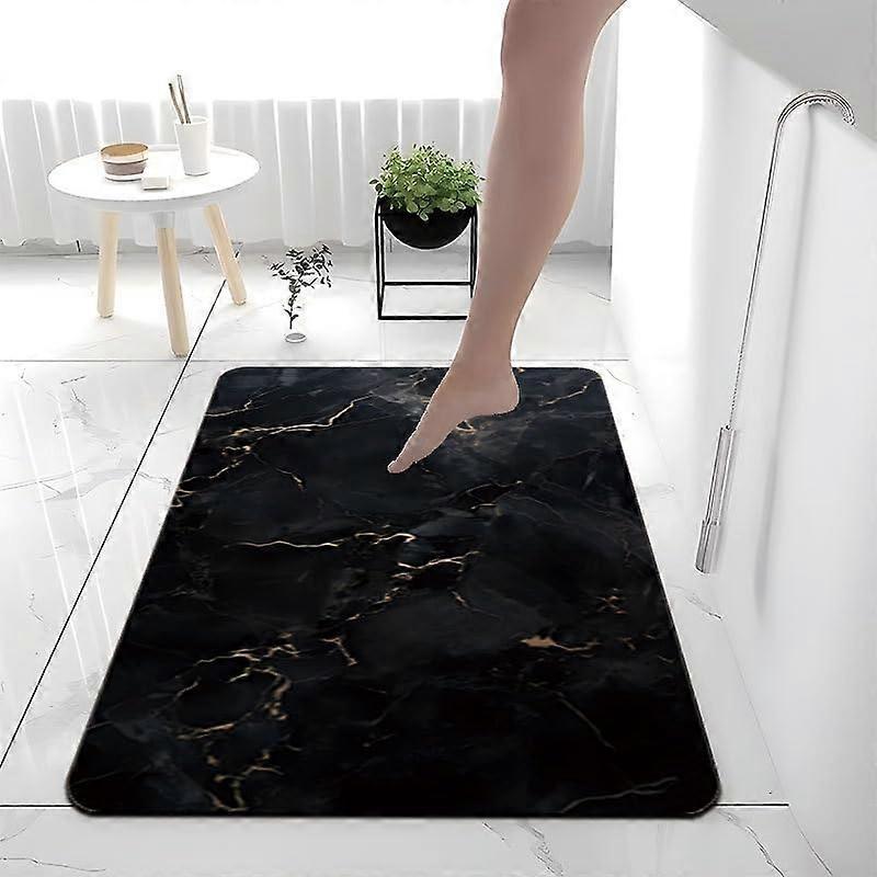 Badmatte 40x60 Cm Schwarzer Marmor Super Absorbierend AntiSchimmelBadezimmer Matte