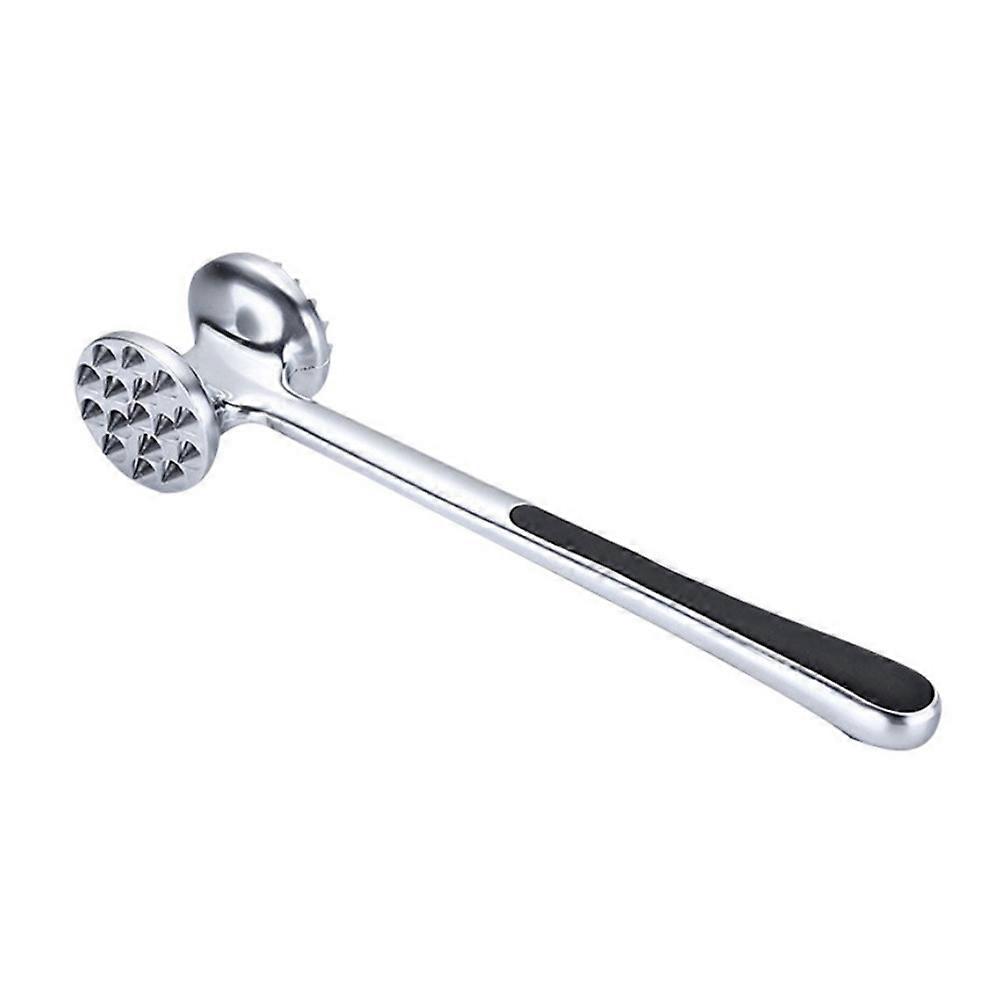 Meat Tenderizer Hammer with Zinc Alloy for Kitchen Use Double Sided Beef Steak Pounder Silver