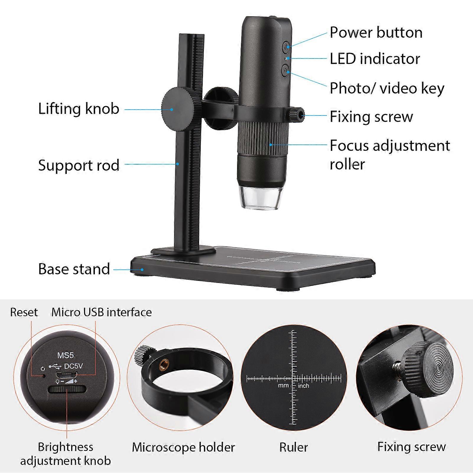 1000X WiFi High-Resolution Digital Microscope - Portable Magnifier for Smartphone & PC