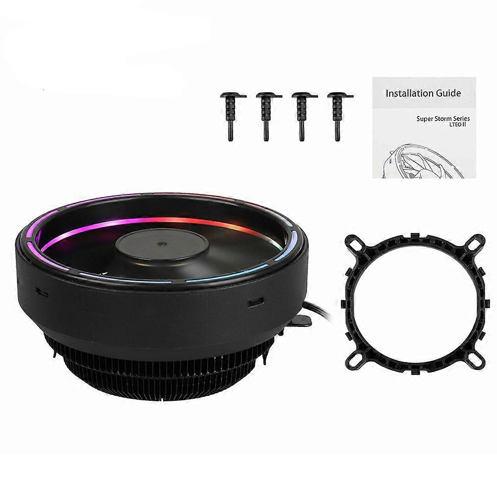 Computer Fan Rgb Luminous Cooling For Cpu Radiator Cooler Colorful Black 12.2 X 12.2 X 2.5 Cm 1Pcs