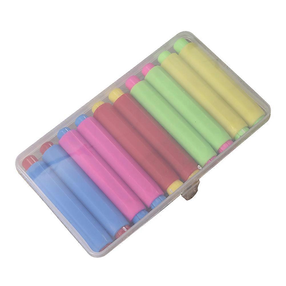 Chalk Holder With Box For Kids Assorted Color 9.5x1.5CM Storage Design Keeps Hands Clean 10Pcs