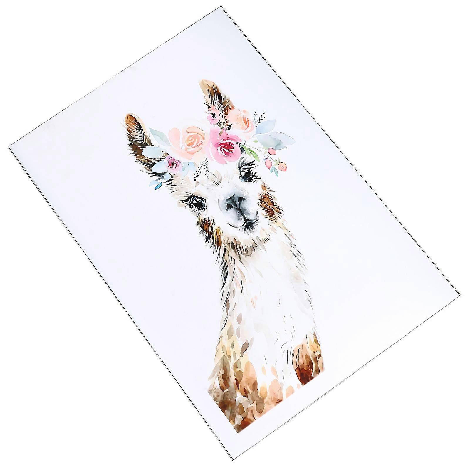Decorative Paintings Alpaca Poster Home Wall Decor Chic Design Rectangular Shape 60x40cm Canvas 1Pack