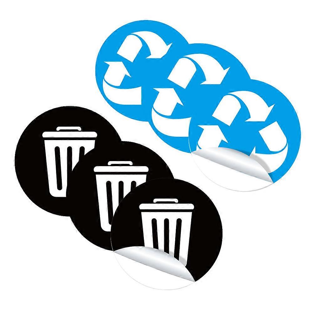 Waste Bin Stickers Garbage Sorting Sticker Environmental Protection Communities Assorted Color Square 12.8X12.8X0.01CM Waterproof 1Set