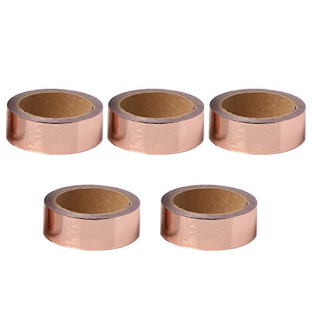 Paper Tape Delicate Tapes Decorative Scrapbook Album Craft Enthusiasts Rose Gold 5Pcs