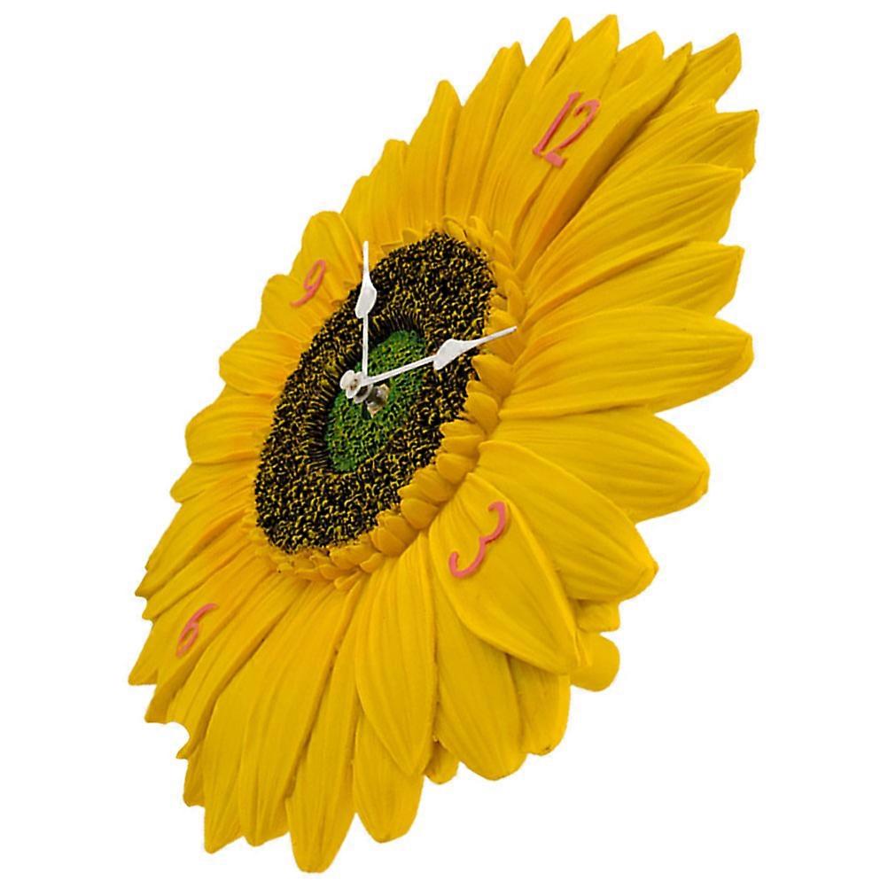 Waterproof Sunflower Wall Clock for Decoration Multi-Color Resin