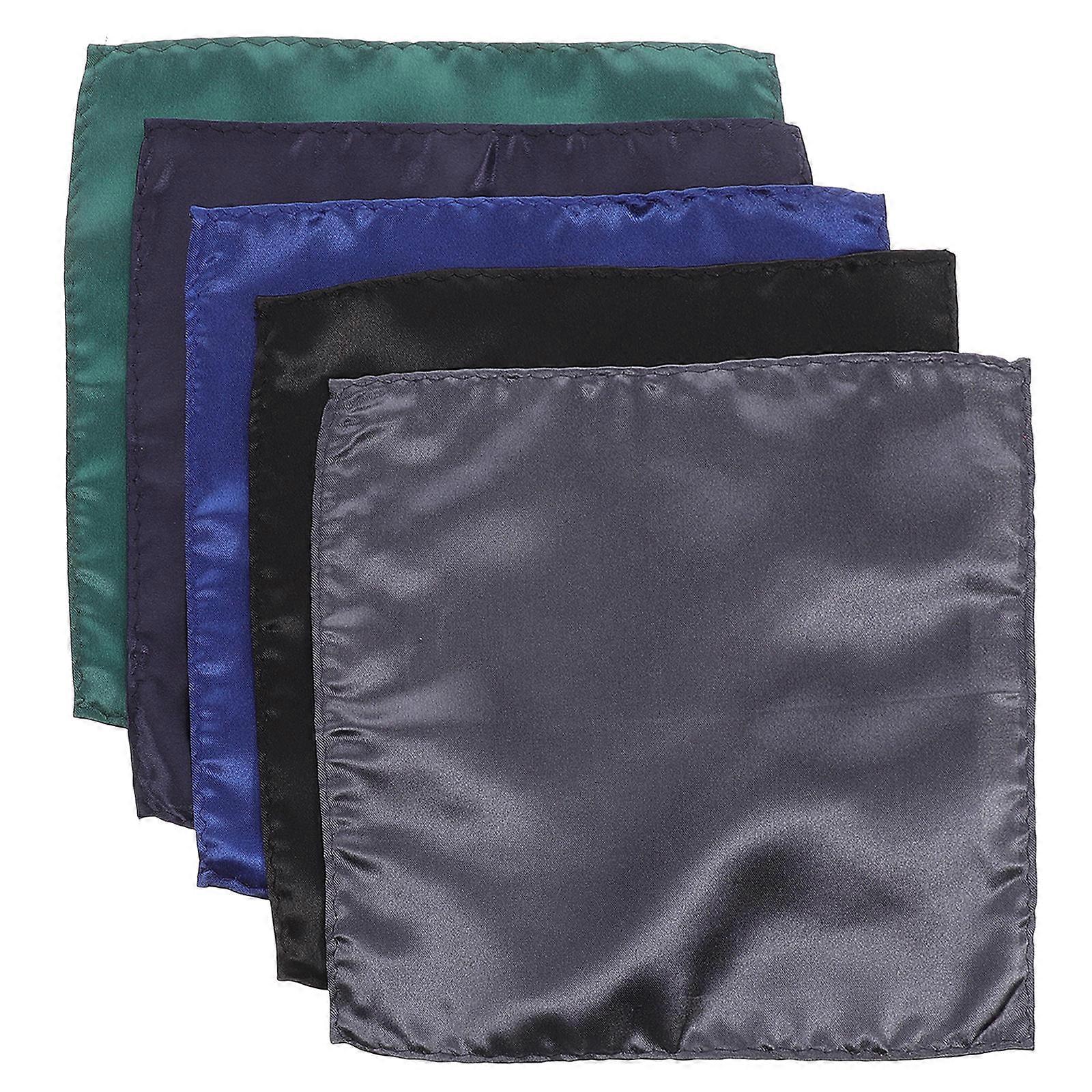 Imitation Silk Handkerchiefs For Men Elevate Formal Attire Business Meetings 5Pcs