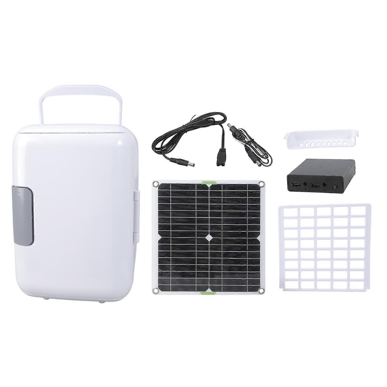 Portable Solar Fridge with Battery Box Solar Powered Mini Fridge Tailgating Solar Cooling Easy to Carry for Tailgating