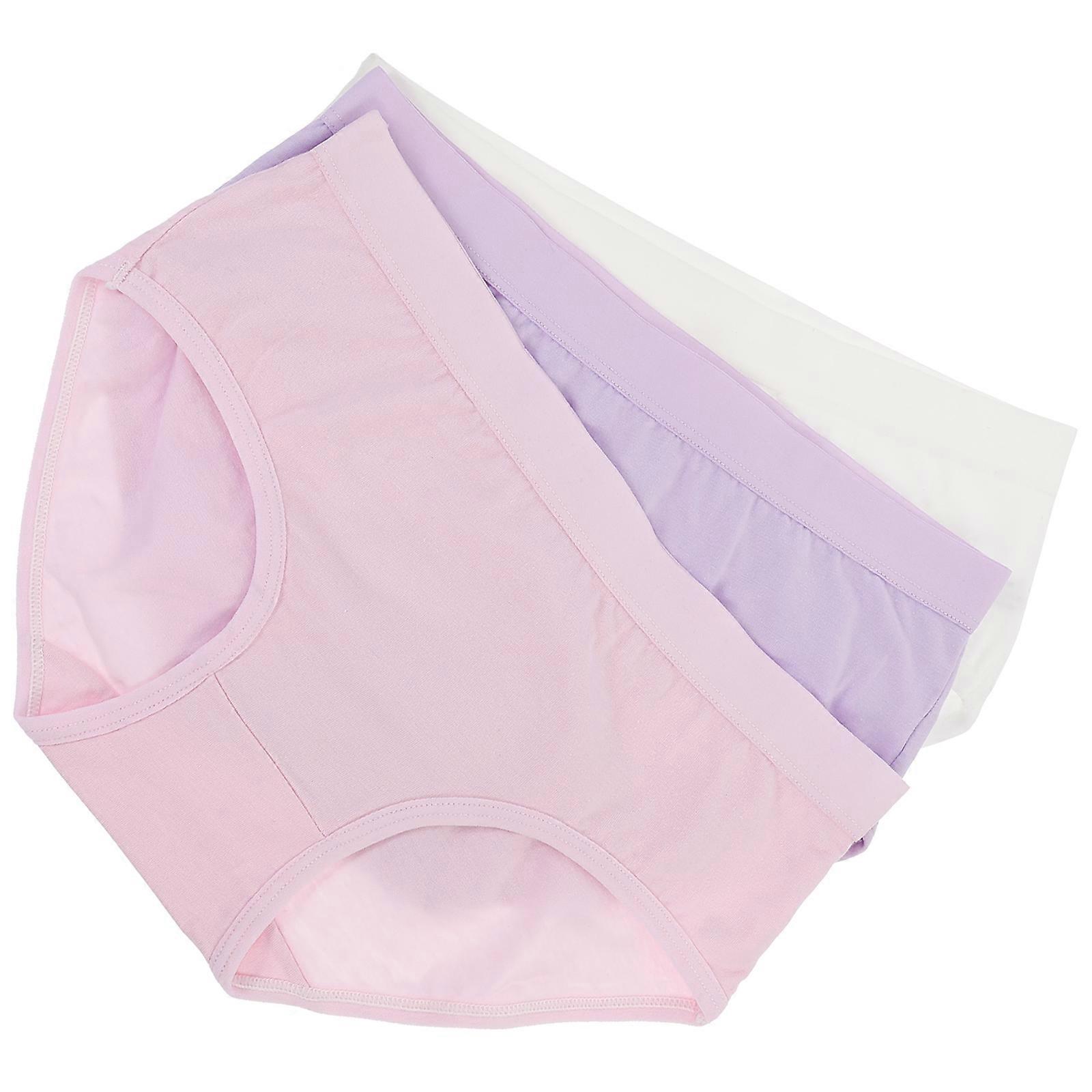 Cotton Underpants For Women Triangle Shape Underwear Breathable Elastic Waistband 3Pcs