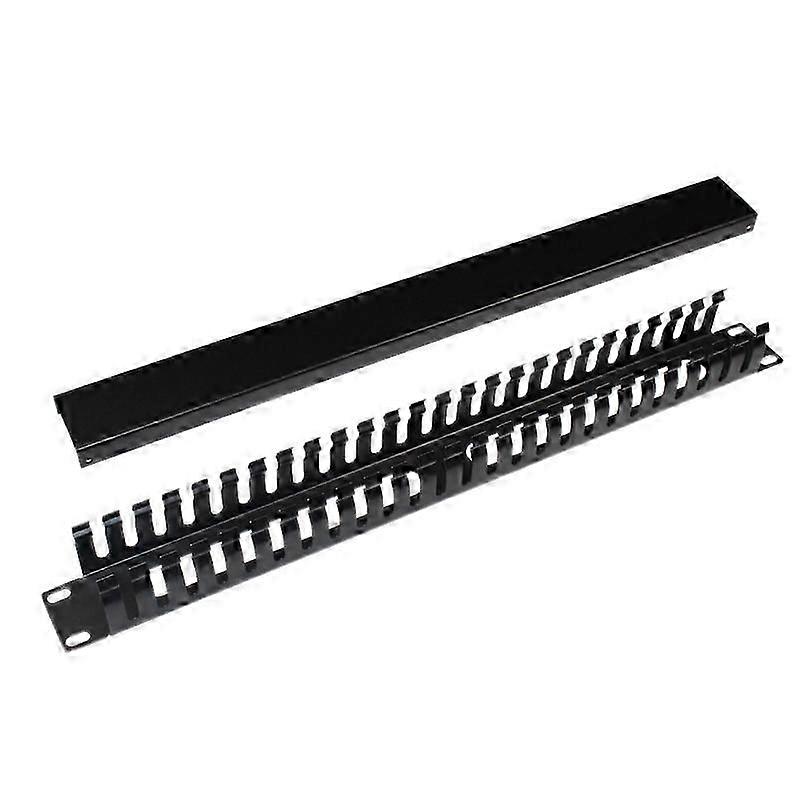 1U 25-Speed Server Cable Management Rack, 19Inch Network Rack Trunking Duct Panel, Metal Network Ca