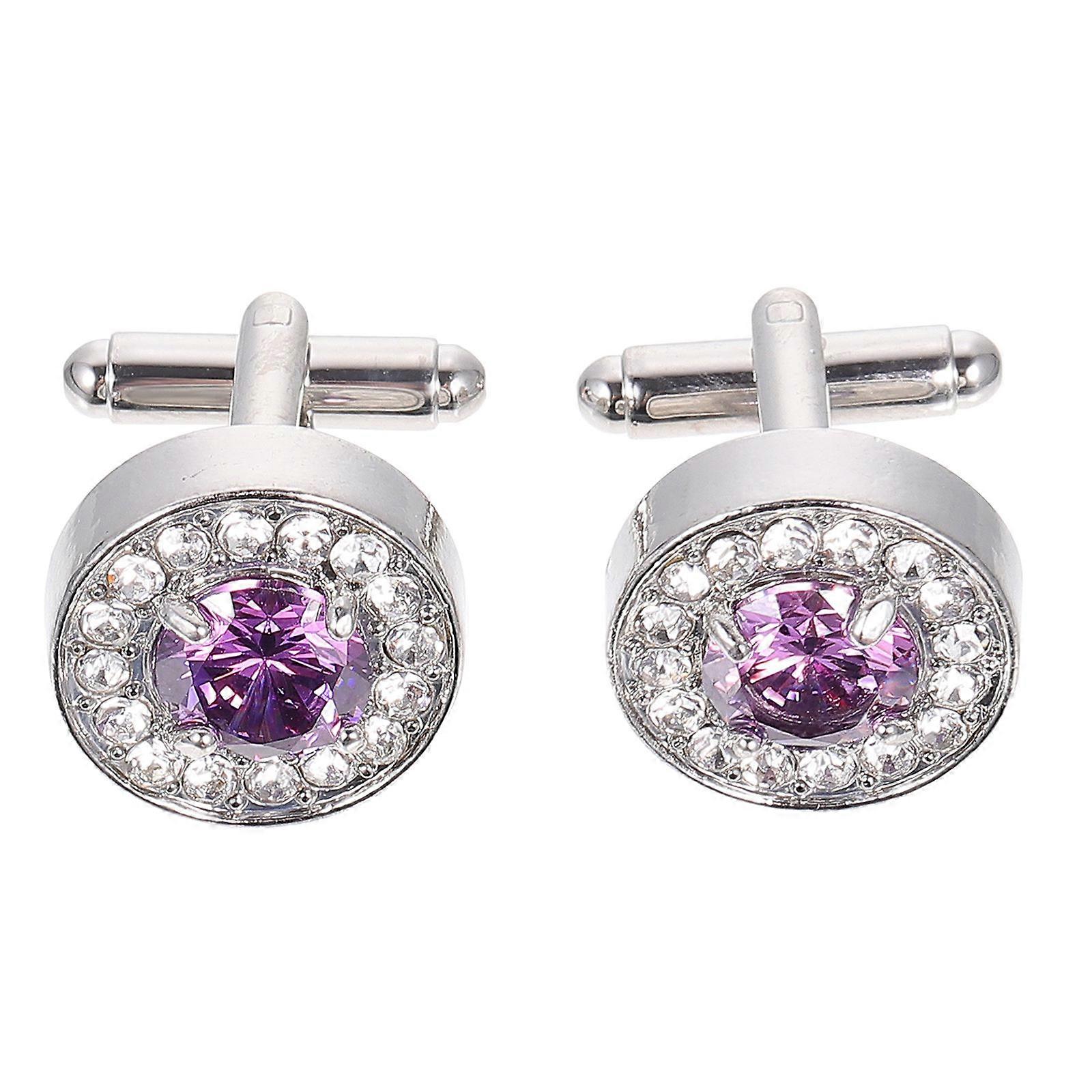 Fashionable Alloy Cufflinks Purple Decorative Buttons for Decoration Use Materials