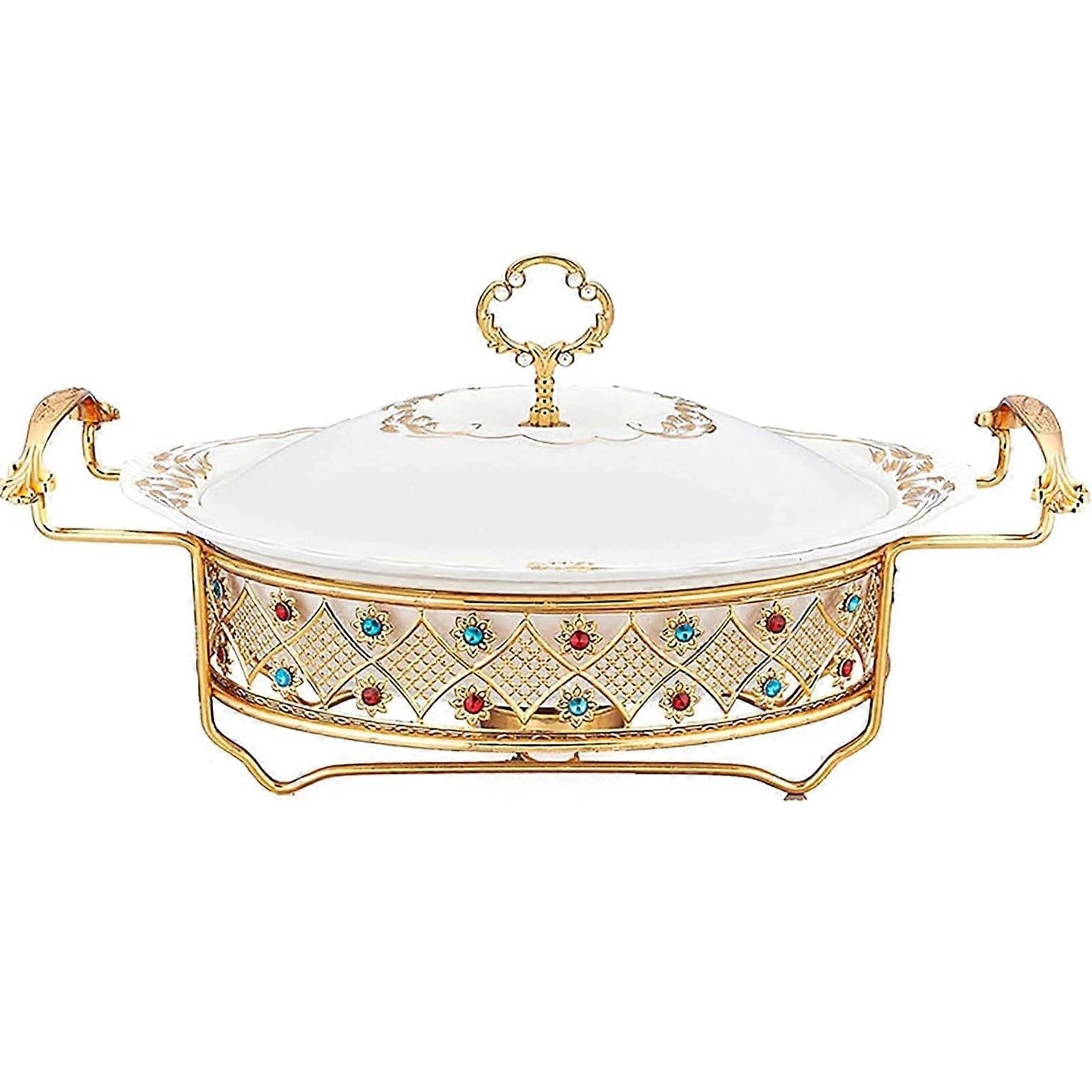 ChefChafingDishBuffetSet, ceramic chafing dish with rhinestone decoration Ref: 8831