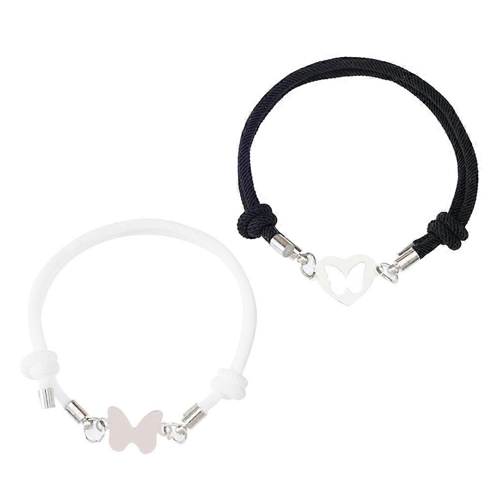 Matching Bracelet Heart Butterflies Mother Daughter Adjustable Size 1 Pair