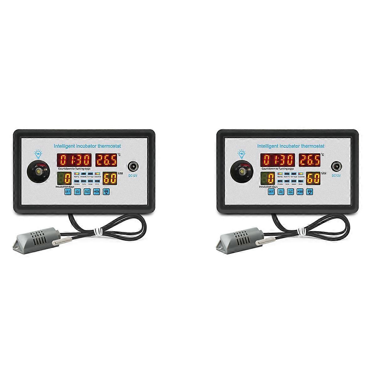 2X ZFX-W9002 Smart Thermostat Digital Temperature Humidity Control Incubator 360 Automatic Egg Turni
