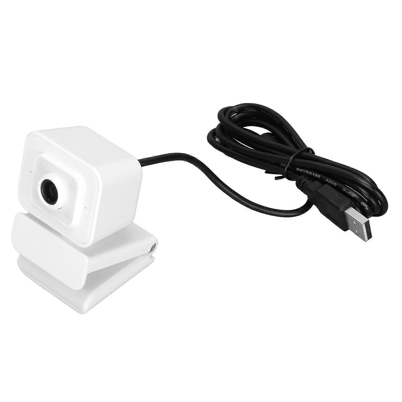 Webcam blanche haute résolution 1080p 30 ips, rotation à 360°, USB, pour diffusion en direct, cours en ligne, réunion, blanc