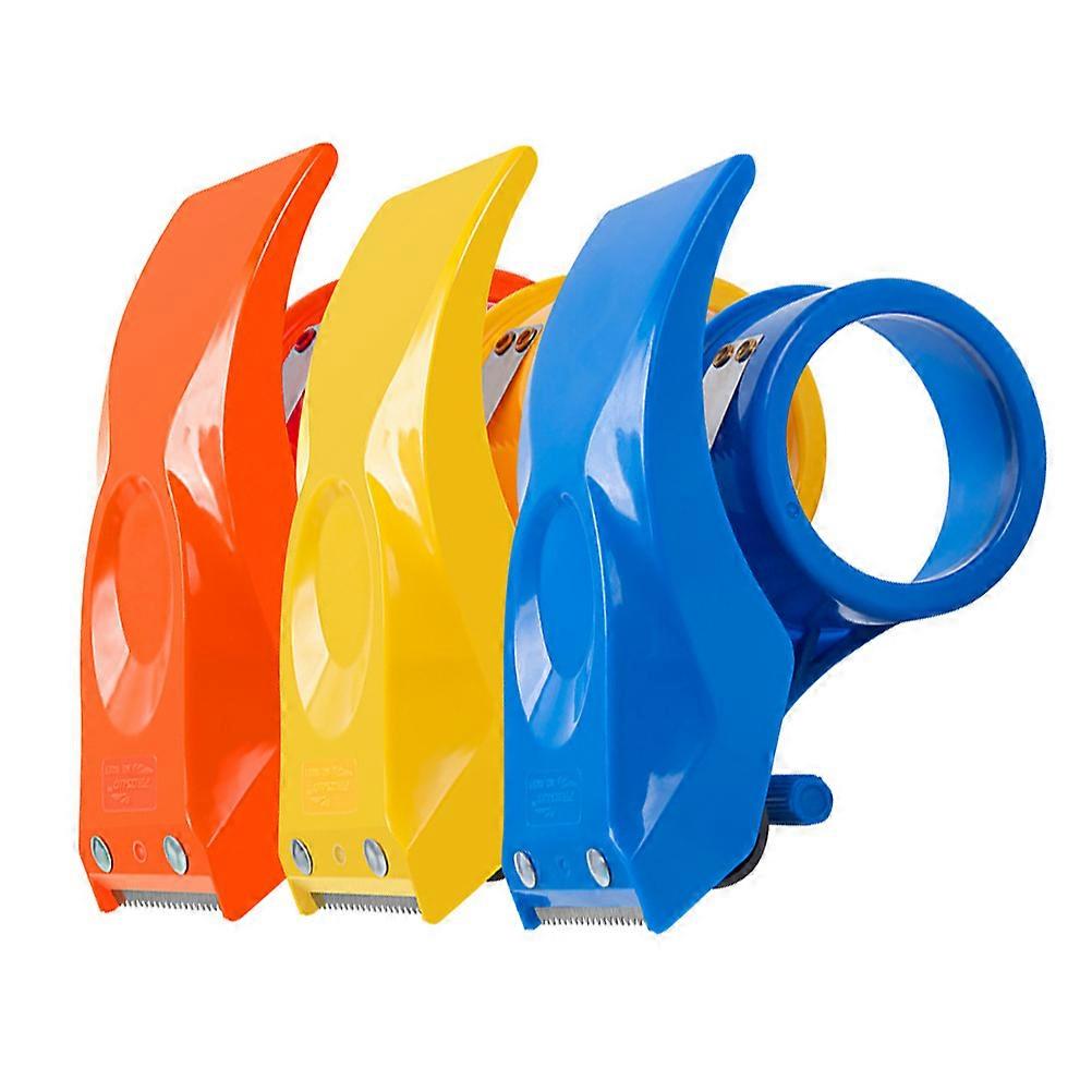 Tape Dispenser for Packaging Box Sealing Handheld Ergonomic Assorted Color 15.5x11x5.5cm Tape Cutting 3Set