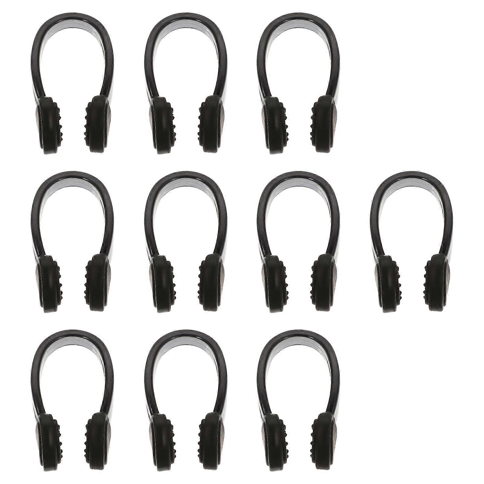 Creative Swimming Nose Clips Professional for Beginners Durable Reusable 10Pcs Black