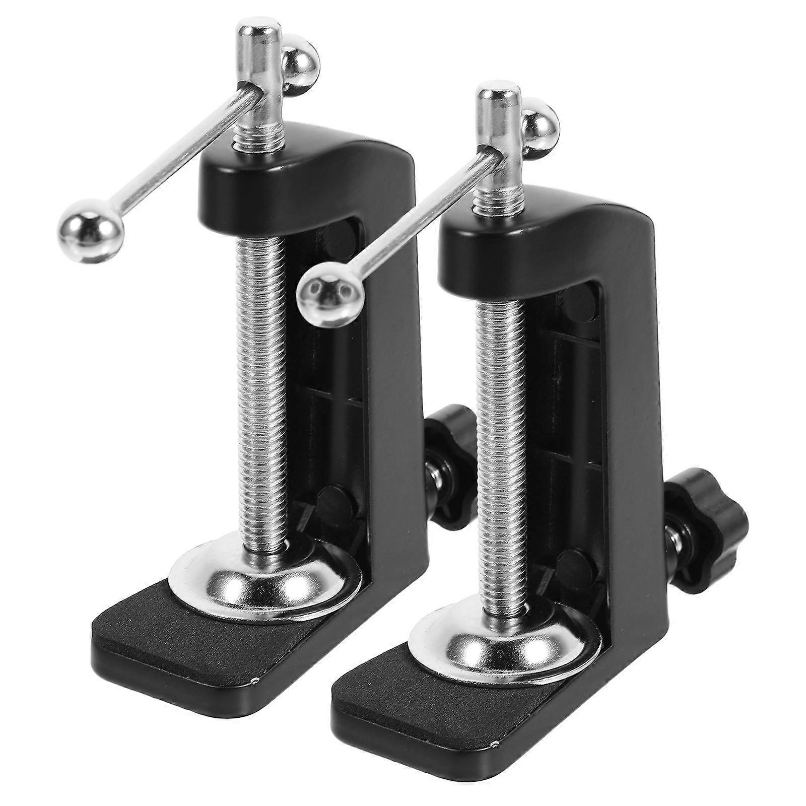 Universal Microphone Clamp Table Clamp Mount Smartphone Tablet Use 3.5X3.2X1.8in 2Pcs