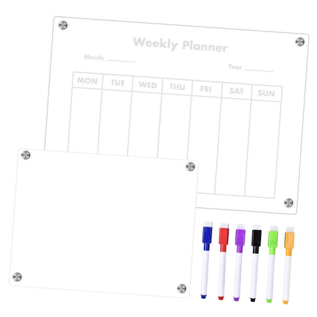 Magnetic Dry Erase Board for Fridge 1 Set Reusable Planner with Markers for Notes and Weekly Meal Planning