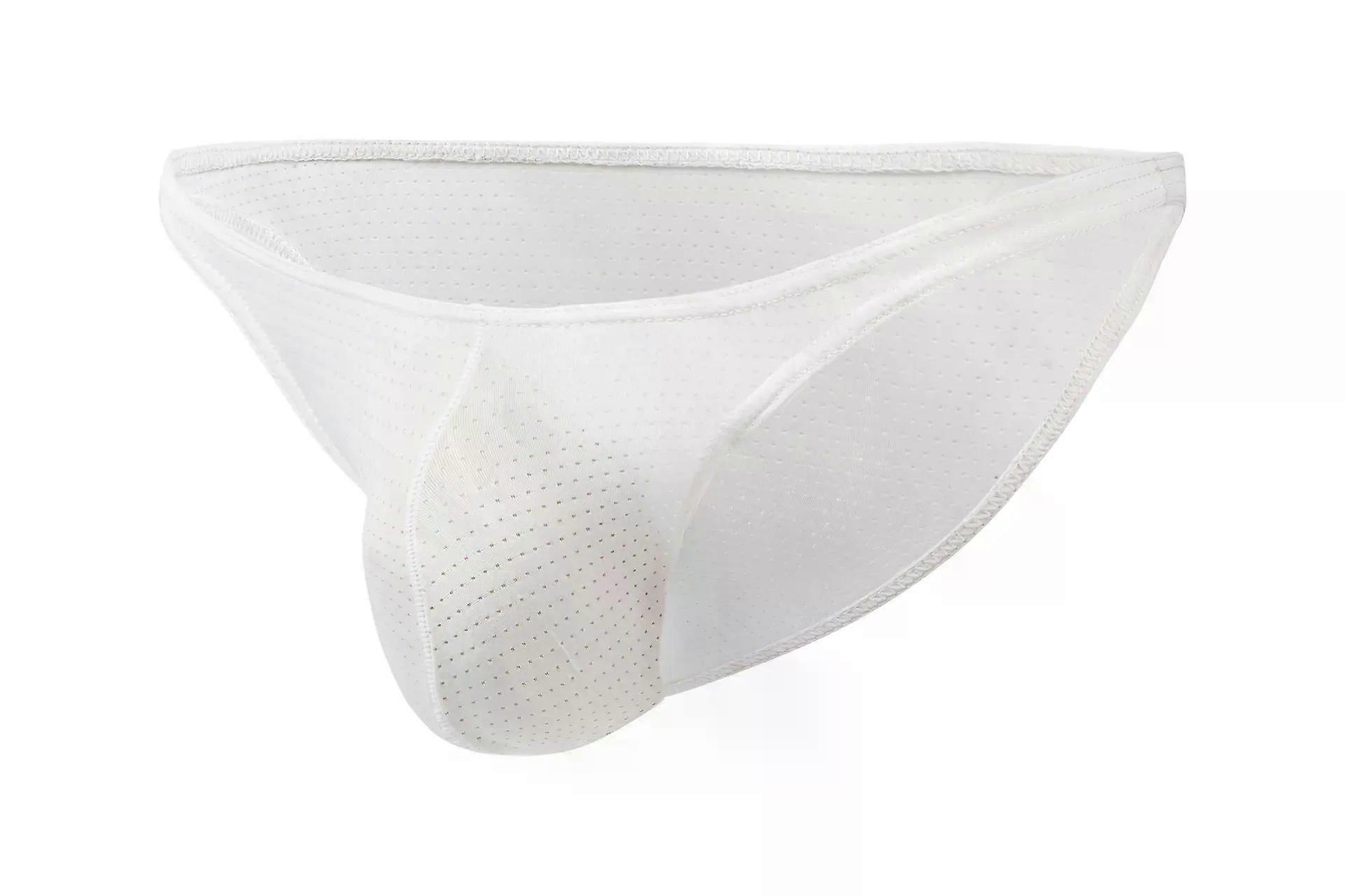 Men's Sexy Brief Underwear Ice Silk Mesh Elastic Quick Dry Cool Feel Gays Low Waist U Convex Pouch Tanga Youth Sports Underpants